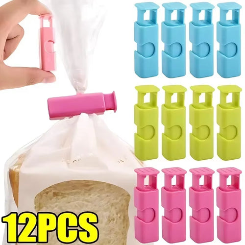 12 PCS Clips de Plástico para Bolsas de Pan y Snacks