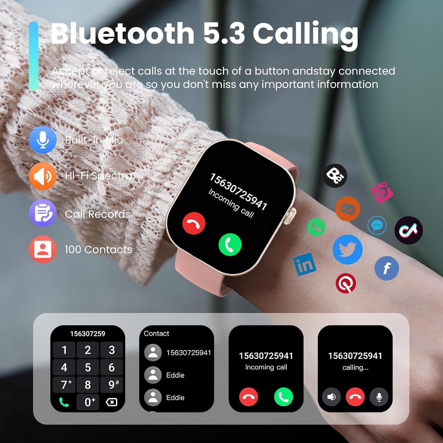 Reloj Inteligente Mujer Hombre Con Llamadas Bluetooth, 2.01